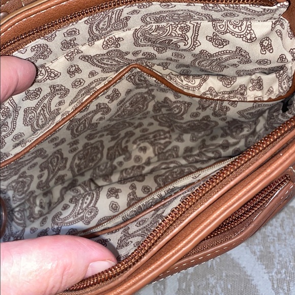 Nocona Ivy Brown Leather Crossbody Bag with Leather Strap - Picture 6 of 10